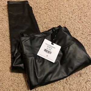 Agnes and Dora. Black faux leather jeggings